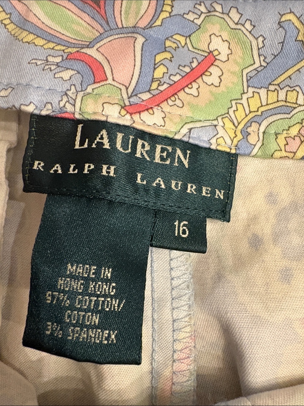 Ralph Lauren Light Blue Paisley Print Woman’s Size 16 Pants